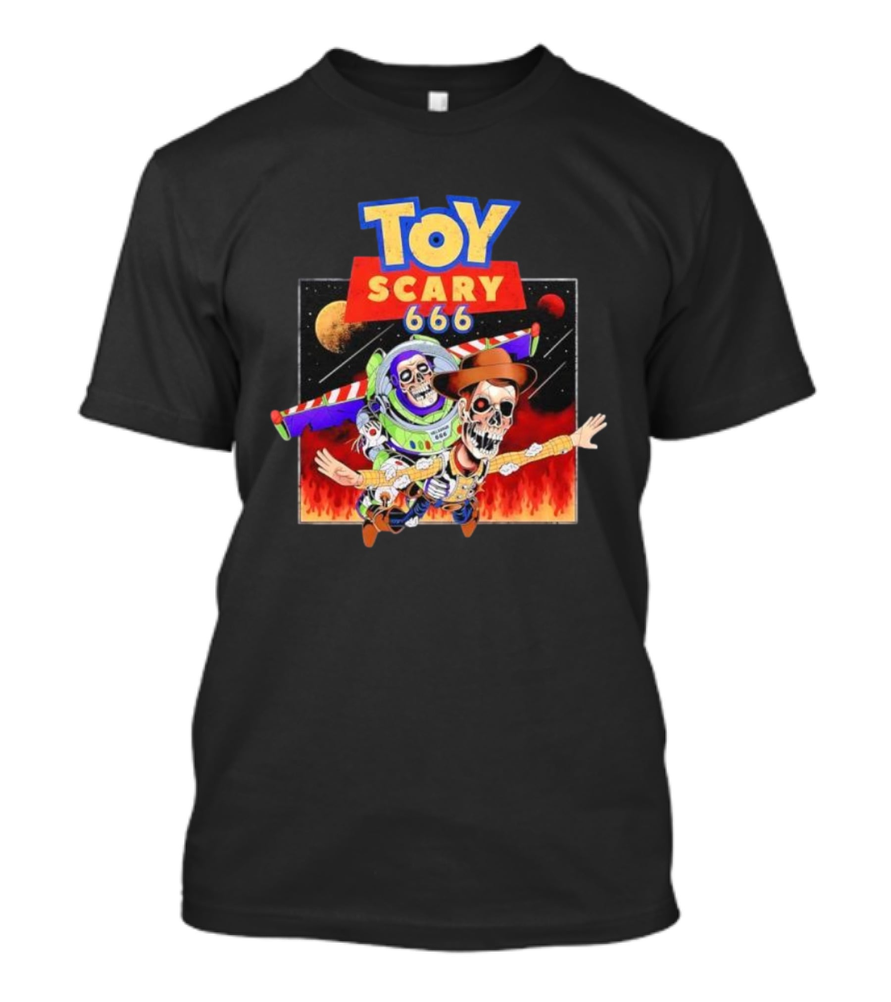 Toy Scary 666 Buzz Woody Skeleton Space Adventure T-Shirt