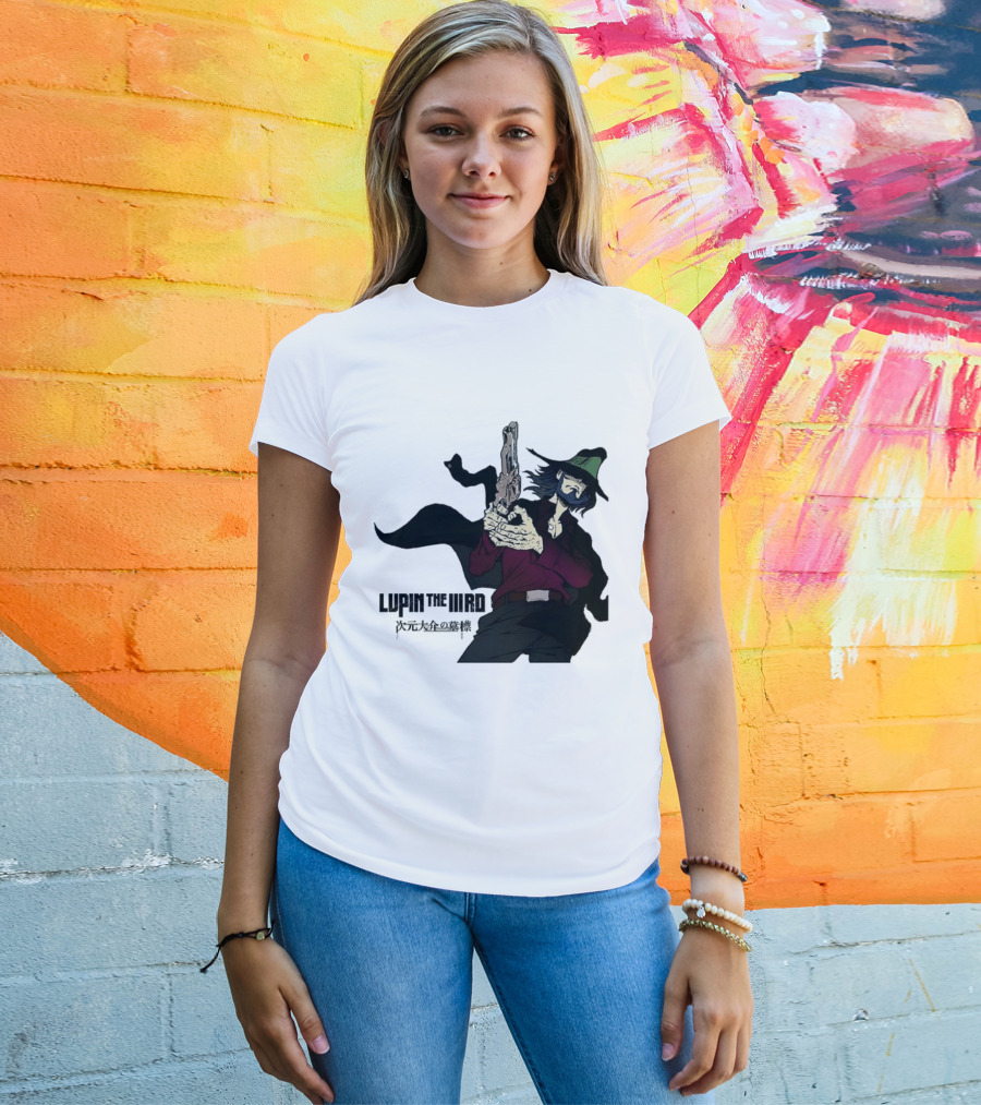 Lupin The IIIRd Jigen Green Hat Gun Stance T-Shirt