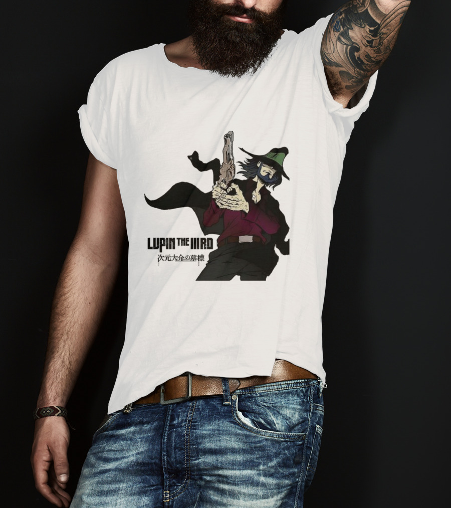 Lupin The IIIRd Jigen Green Hat Gun Stance T-Shirt