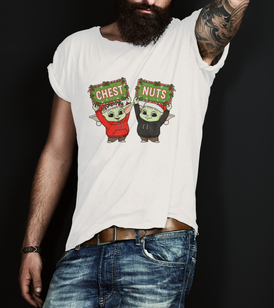 Baby Yoda Chest Nuts Christmas Holiday FDT T-Shirt
