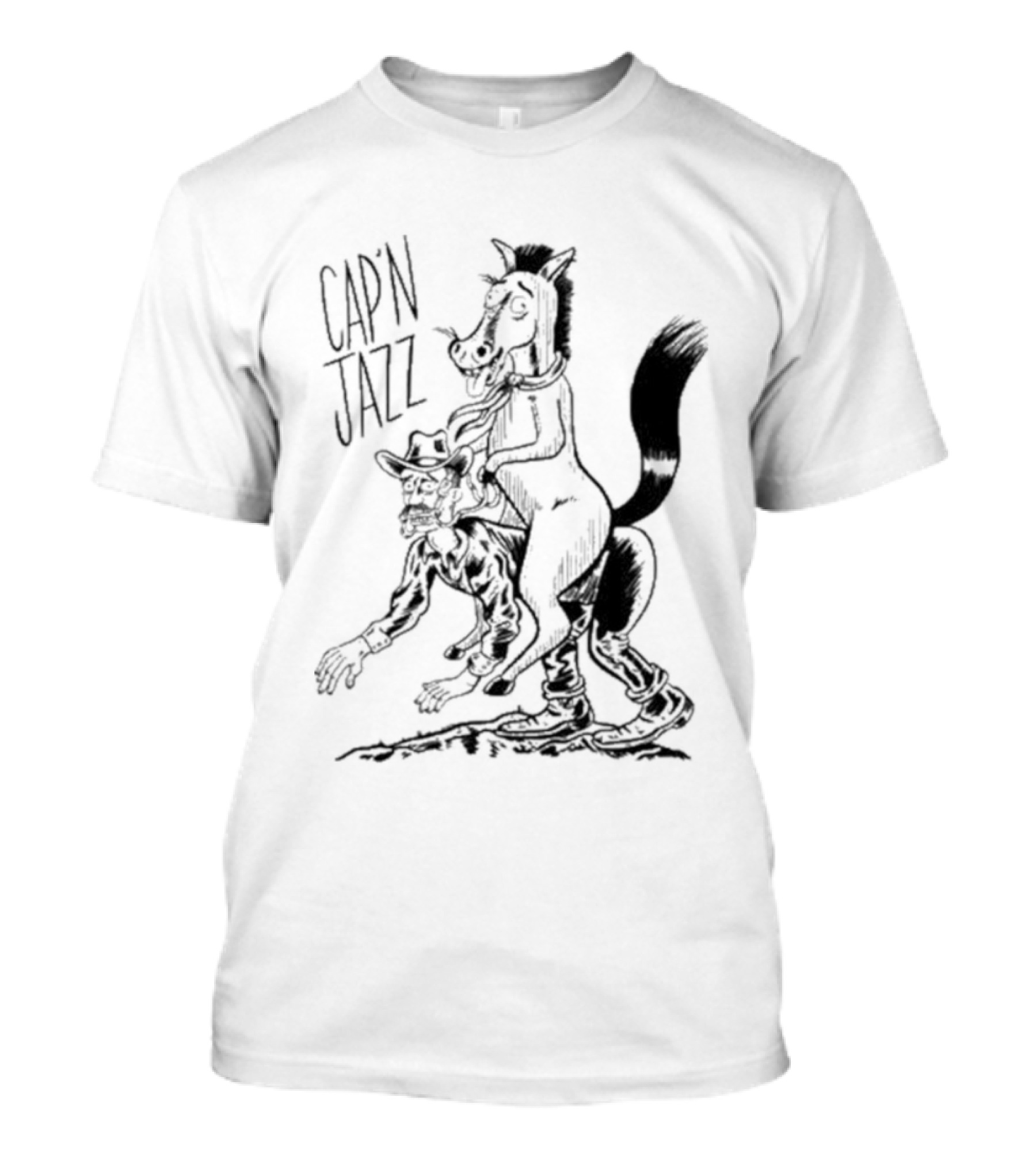 Cap’n Jazz Horse Sketch Illustration T-Shirt