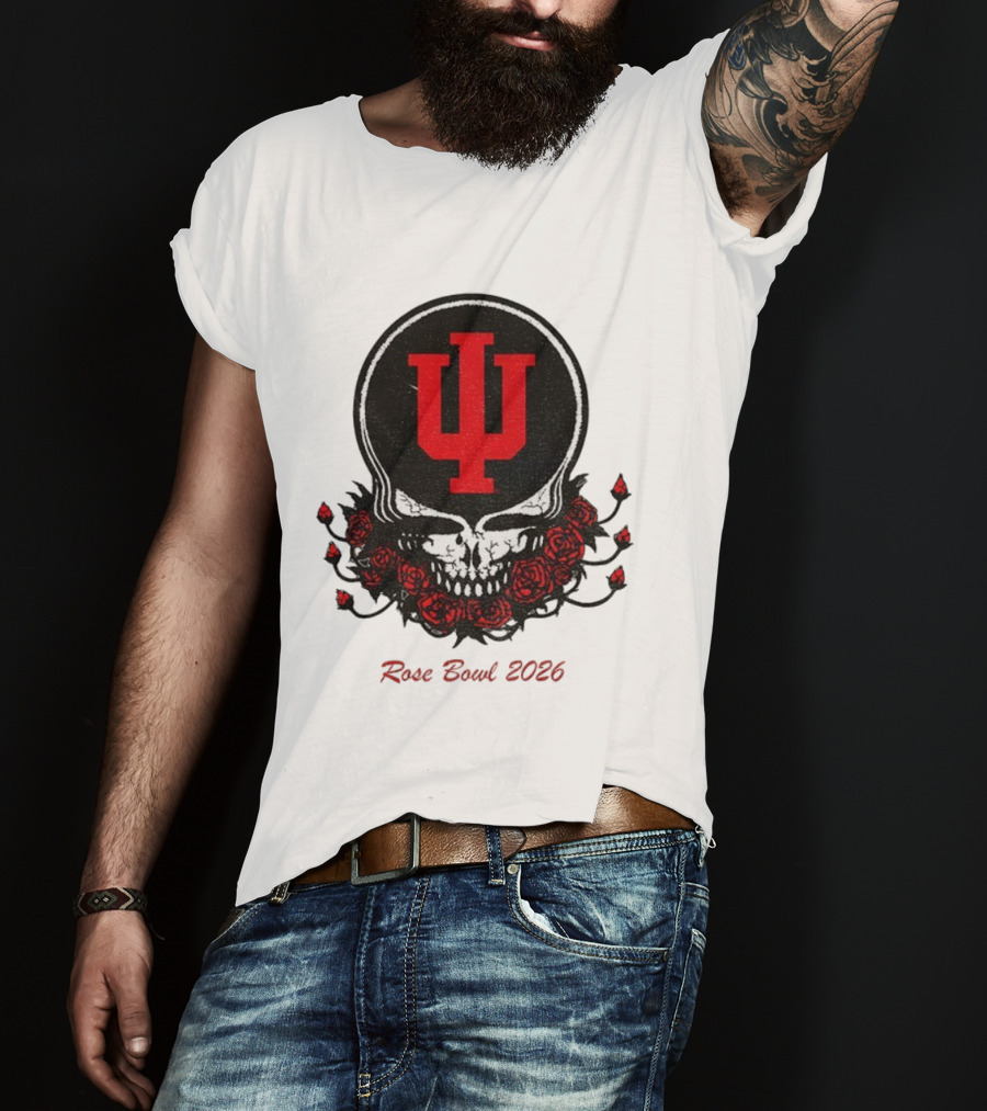 Indiana Hoosiers Skull Roses Grateful Dead Rose Bowl 2026 T-Shirt