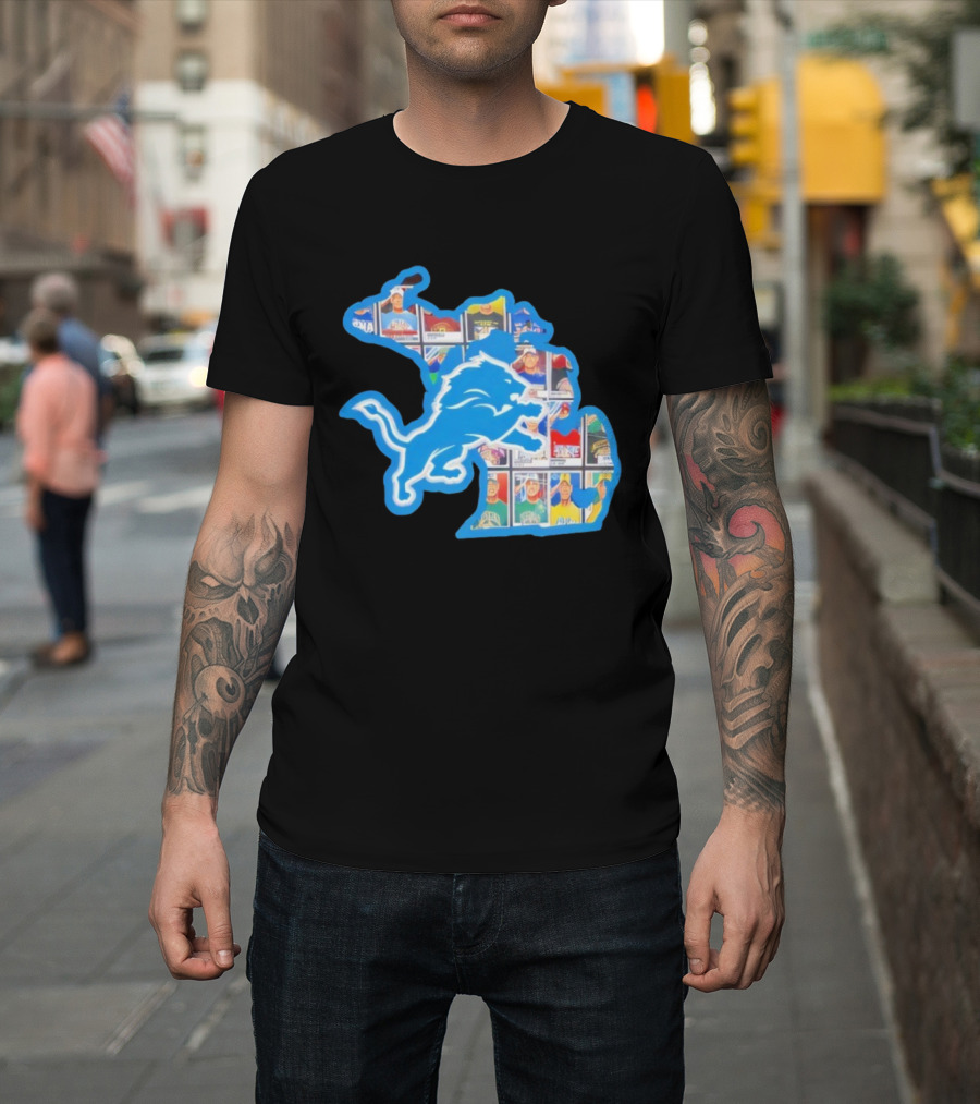 Detroit Lions John Cena Tribute Thank You For Memories Map Design T-Shirt