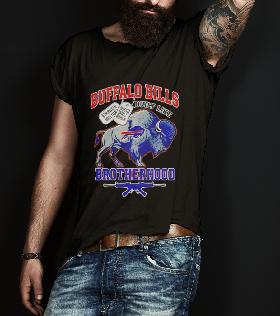 Buffalo Bills Football Strength Brotherhood Military Style T-Shirt