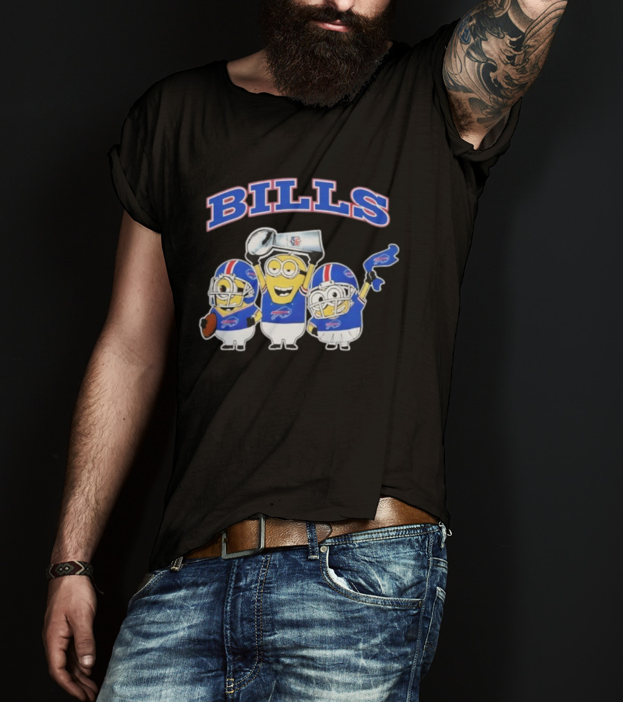 Buffalo Bills Minions Football Celebration With Trophy And Helmets T-Shirt