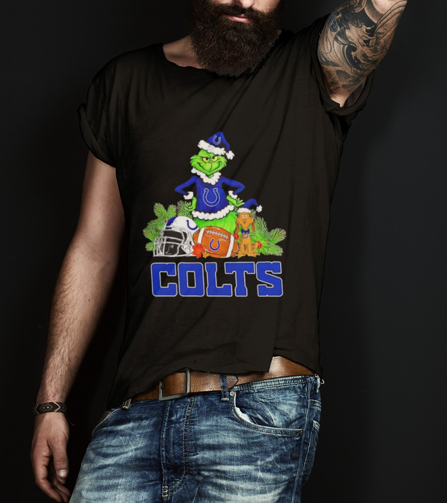 Indianapolis Colts Grinch Max Christmas Football Helmet T-Shirt
