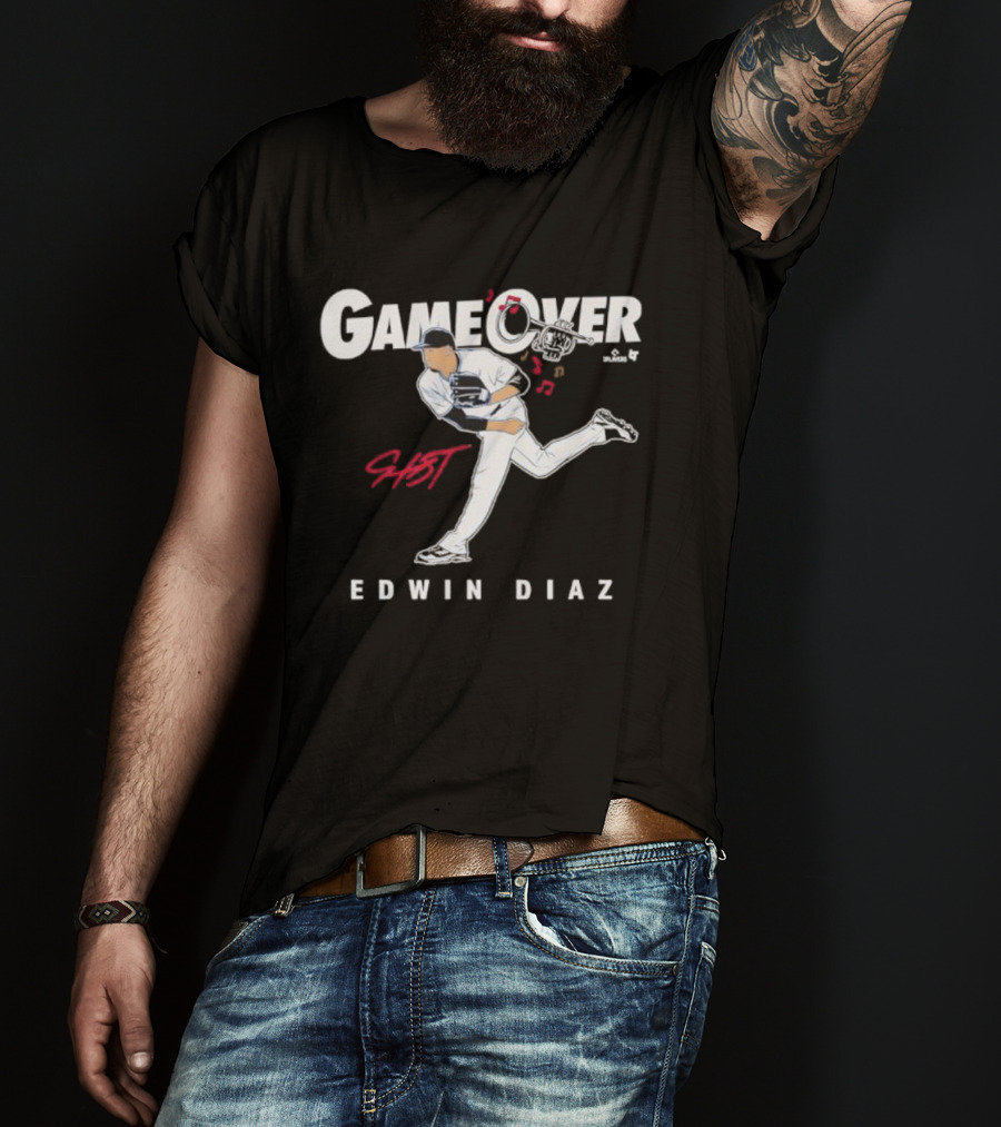 Edwin Diaz Game Over Fast Los Angeles Signature T-Shirt