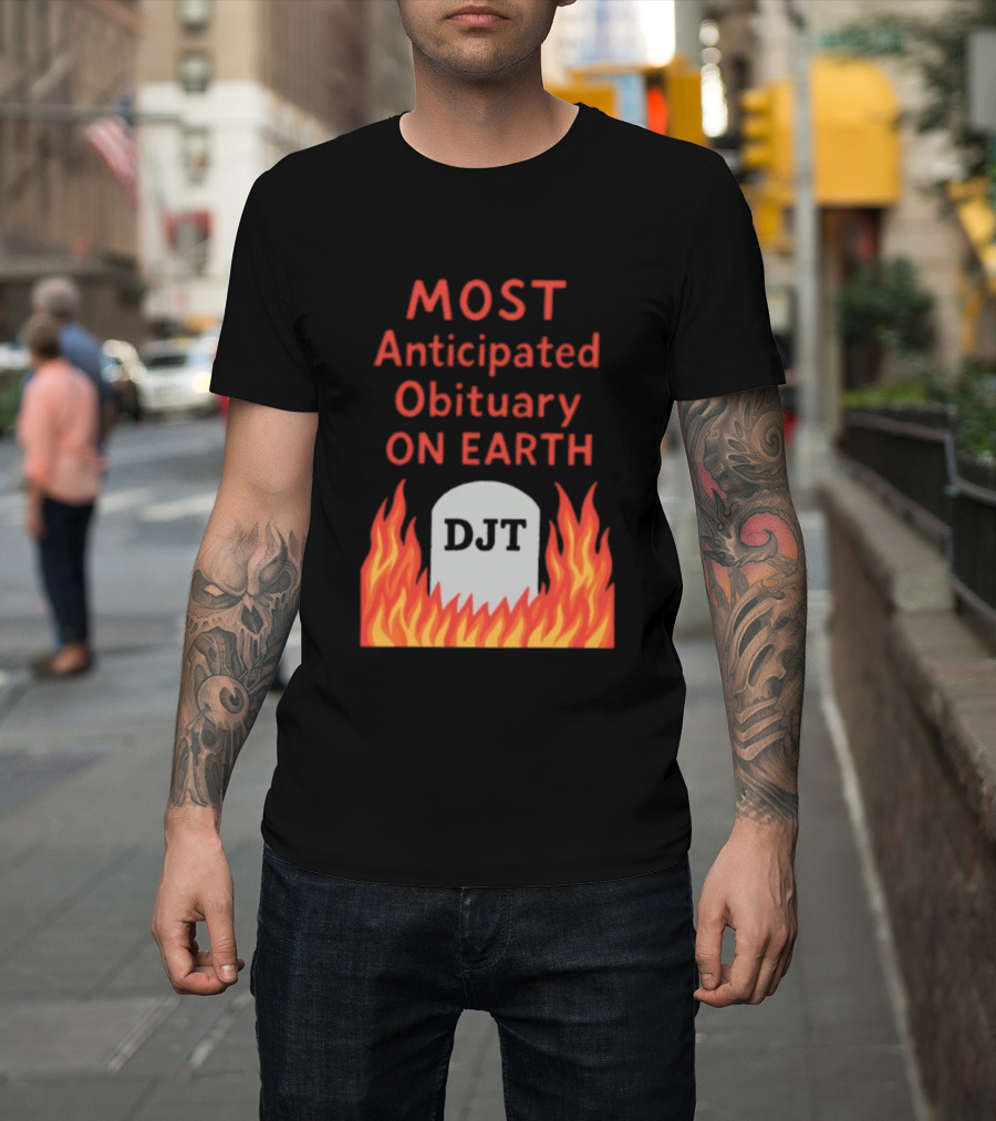 Most Anticipated Obituary DJT Tombstone Flames T-Shirt