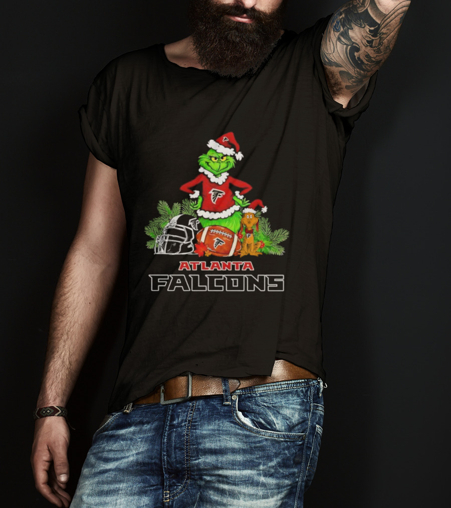 Grinch Max Christmas Atlanta Falcons Football Holiday T-Shirt