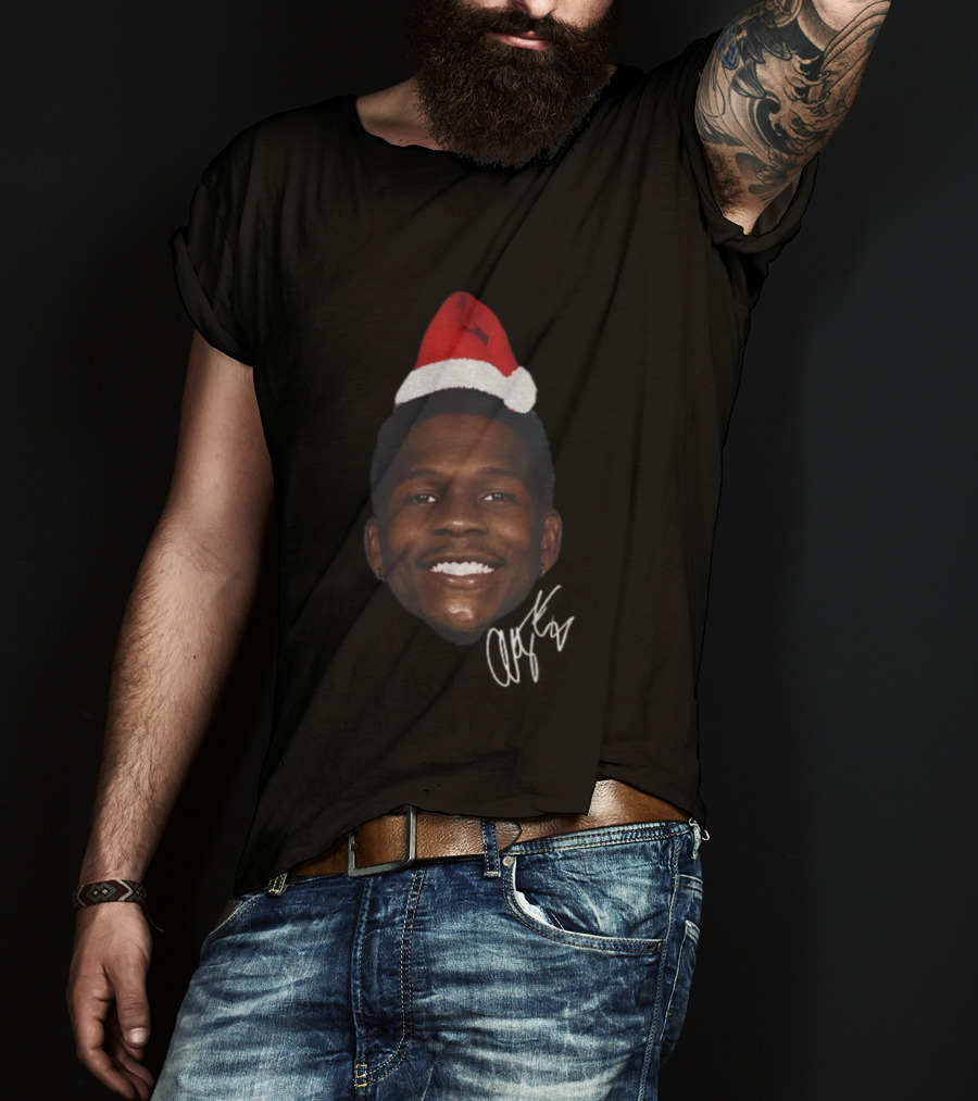 Anthony Edwards Santa Hat Christmas Signature T-Shirt