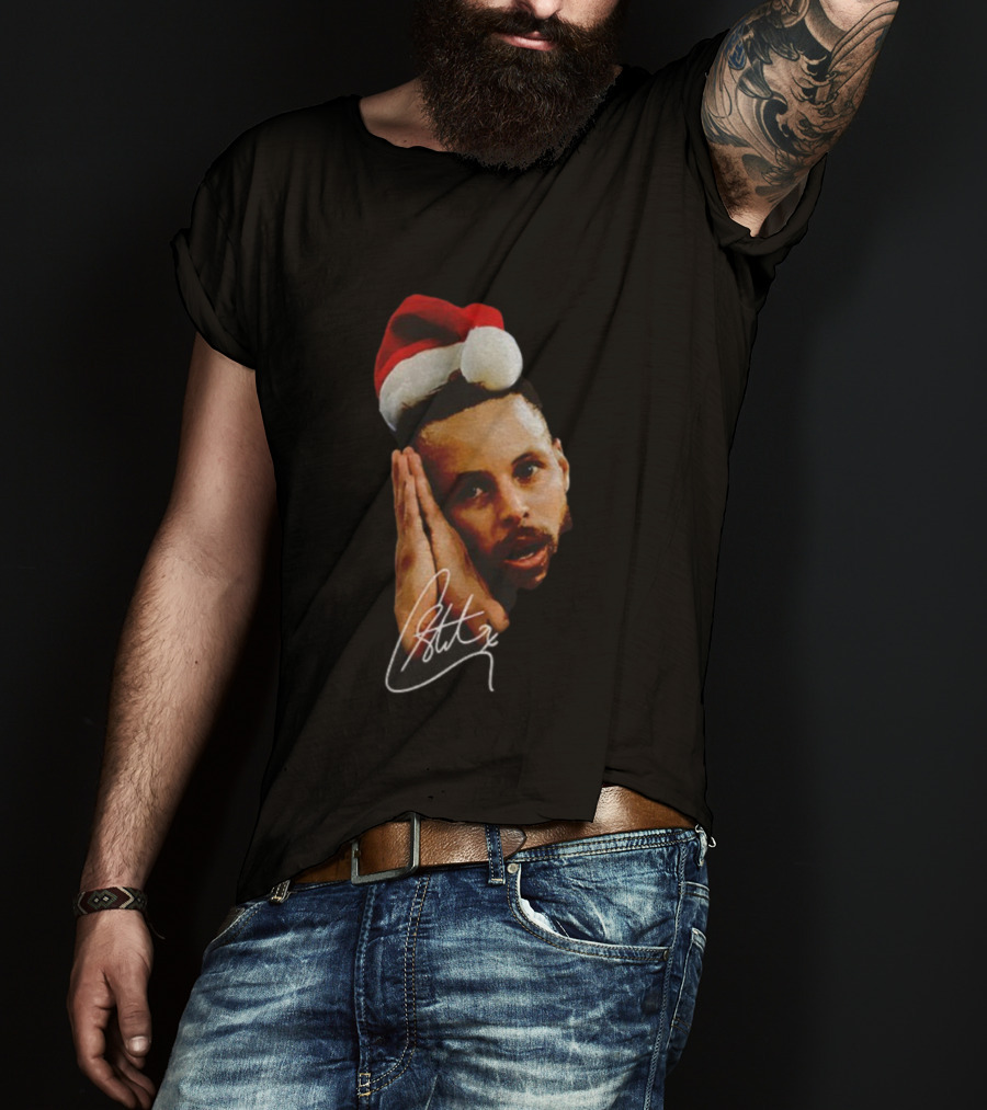 Sleeping Santa Hat Steph Curry Night Night Signature T-Shirt