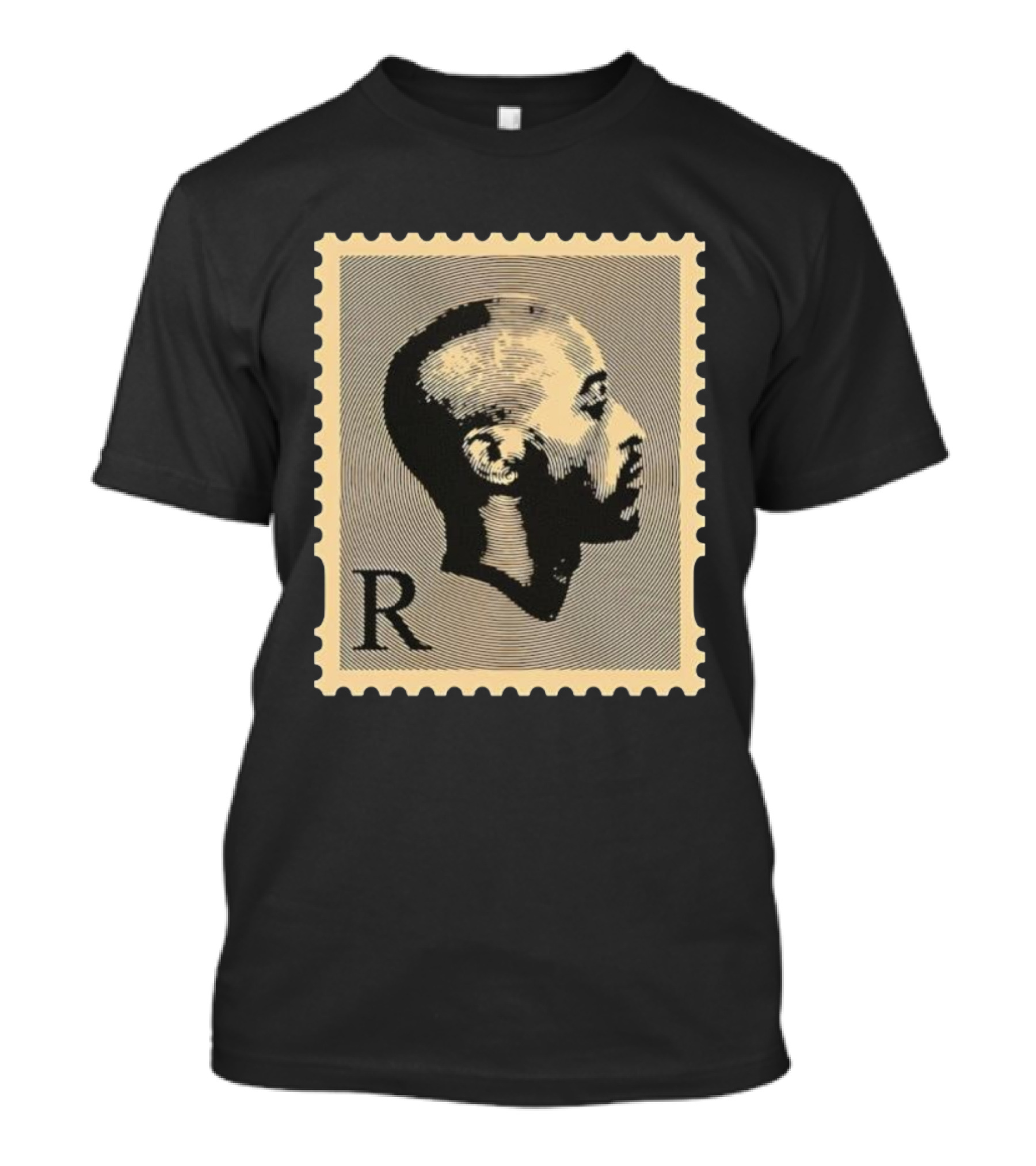 Rakim R Stamp Hip-Hop Retro Portrait Design T-Shirt