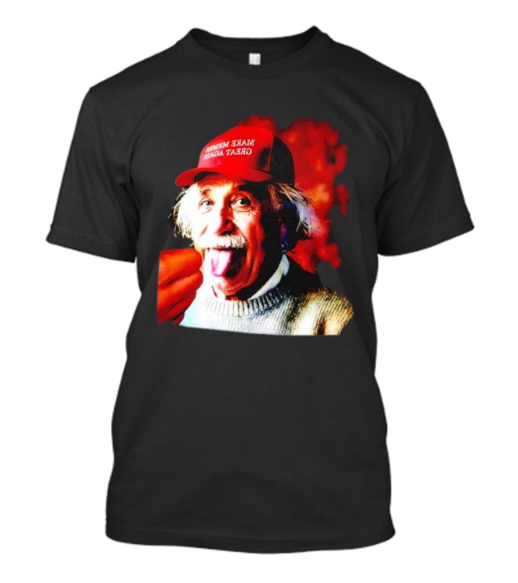 Albert Einstein Make America Great Again Red Hat Funny Expression T-Shirt