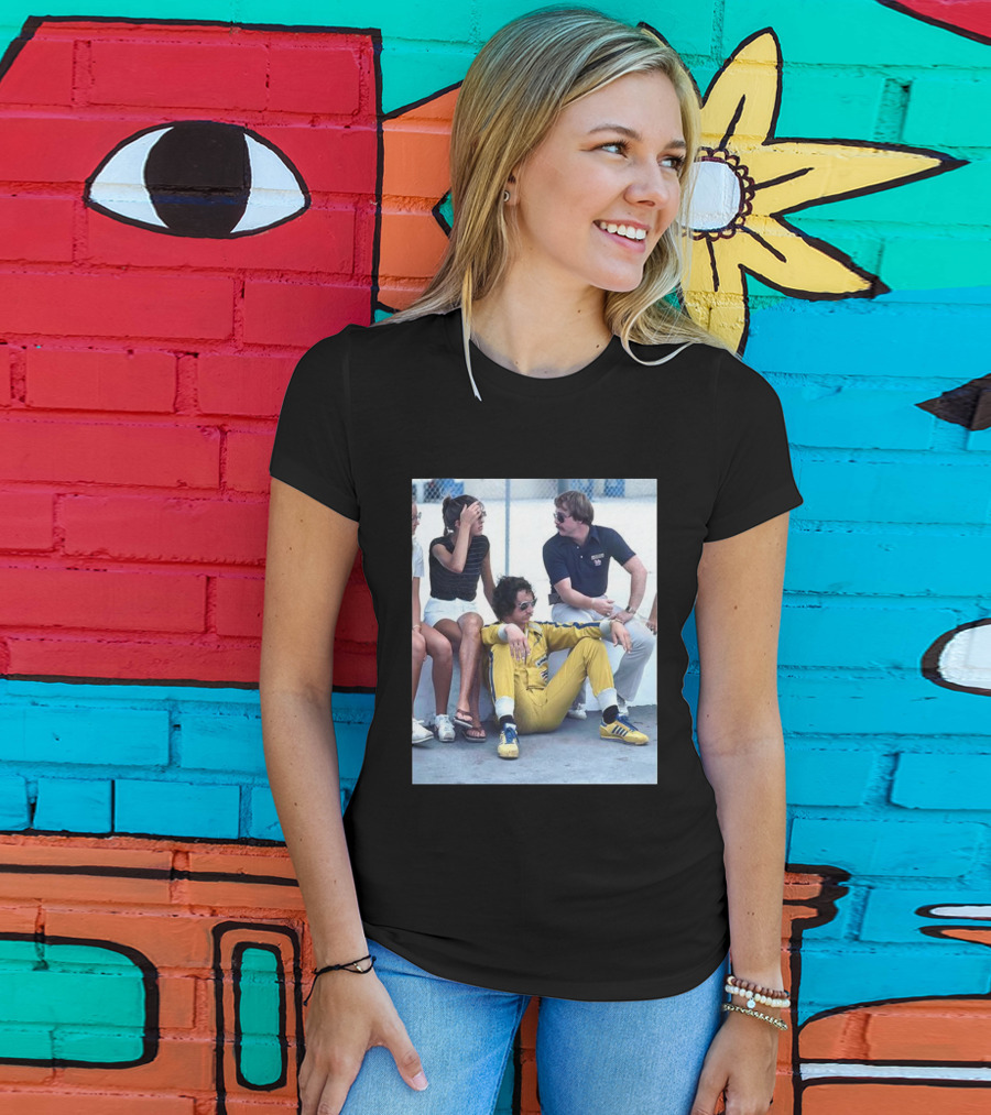 NASCAR Winston Cup Series Retro Dale Earnhardt Pit Road Style Yellow Jumpsuit With Adidas Sneakers T-Shirt