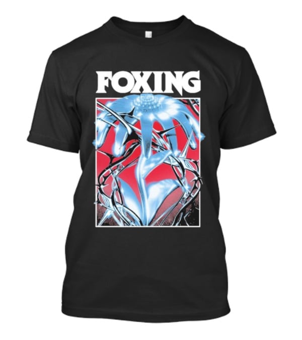Foxing Chrome Bloom Metallic Floral Art T-Shirt