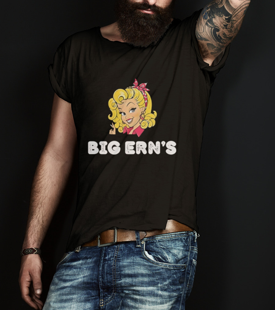 Big Ern's Blonde Pinup Face Retro Vintage Style T-Shirt