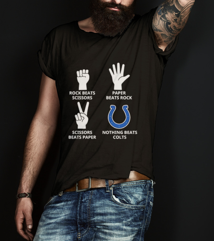 Rock Paper Scissors Colts Nothing Beats Indianapolis Football T-Shirt