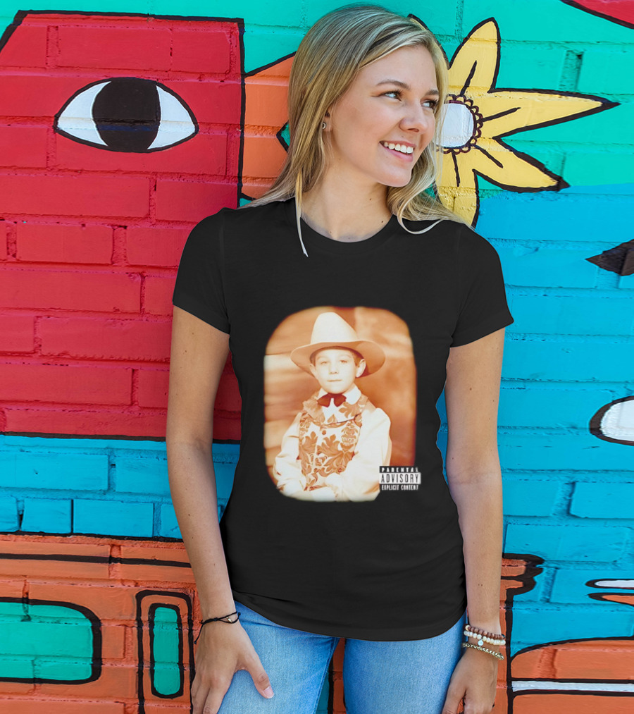 Cowboy Kid Parental Advisory Explicit Content T-Shirt