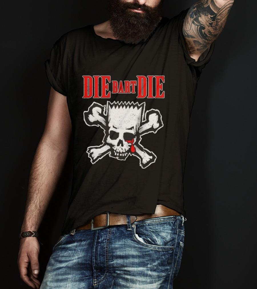 Die Bart Die Bart Simpson Skull Crossbones T-Shirt