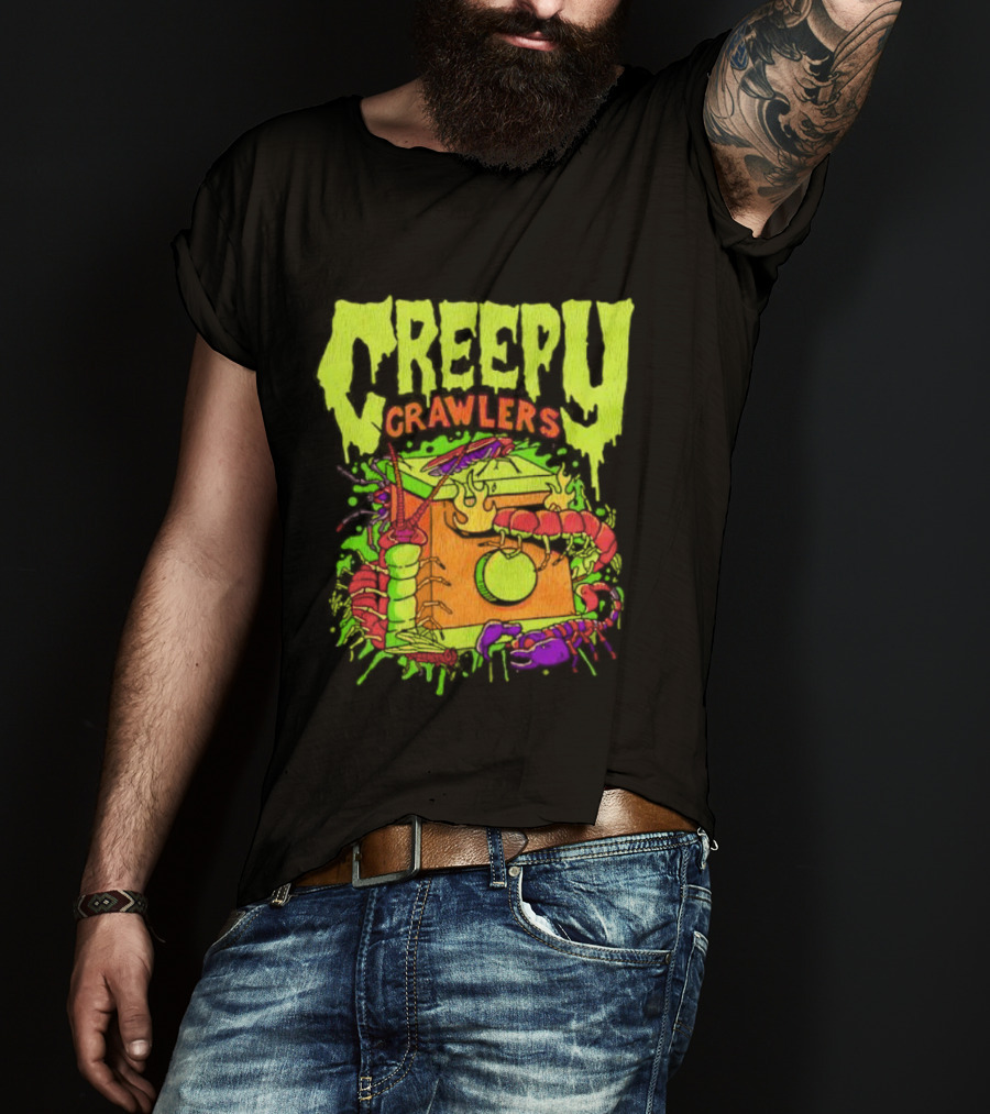 Creepy Crawlers Vintage Telephone Splatter Design T-Shirt