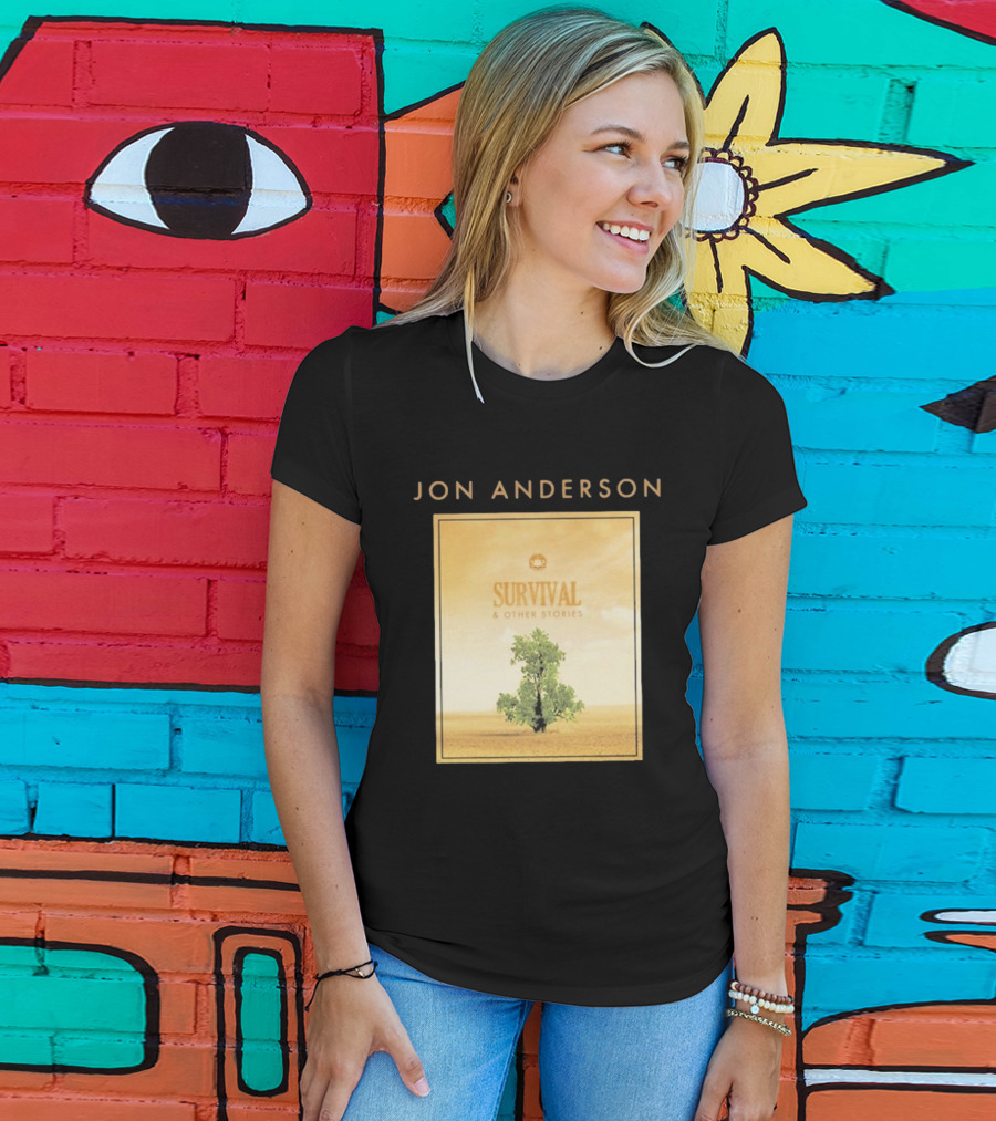 Jon Anderson Survival And Other Stories Album Cover Artwork Tree Desert Scene T-Shirt