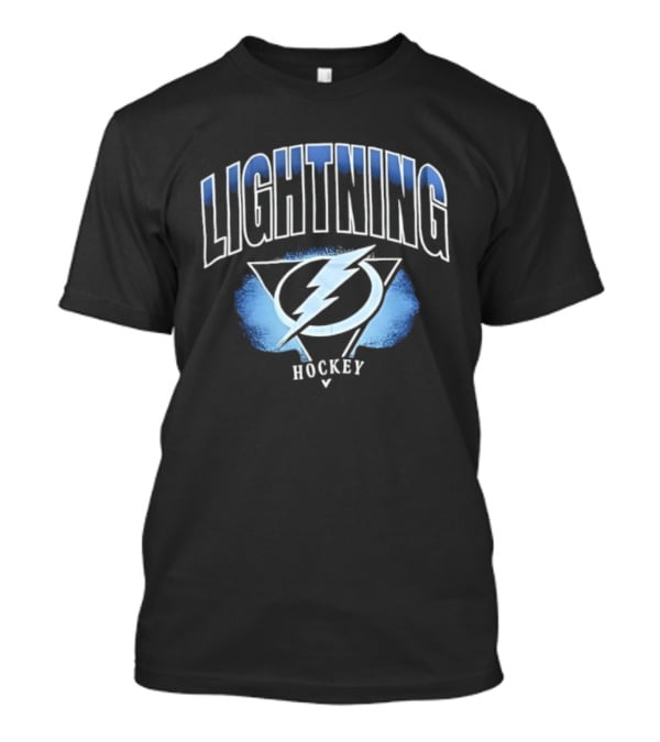 Tampa Bay Lightning Hockey Blue White Bolt Emblem T-Shirt