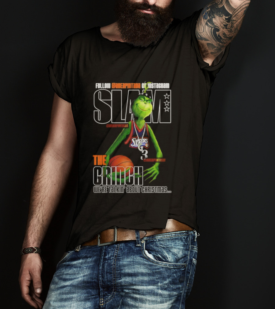 Philadelphia 76ers Basketball Slam The Grinch Christmas Celebration T-Shirt