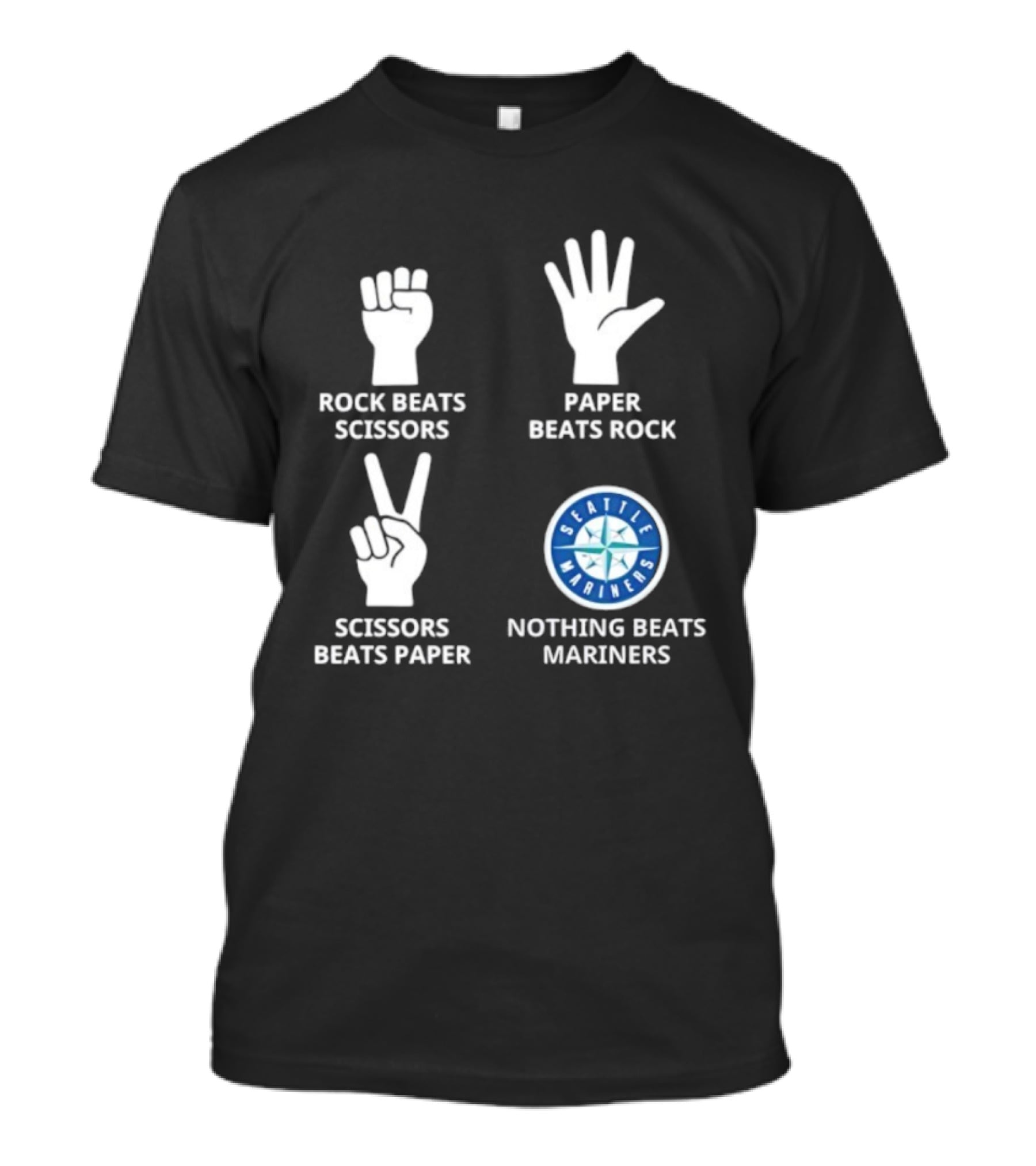 Seattle Mariners Rock Paper Scissors Nothing Beats Mariners T-Shirt
