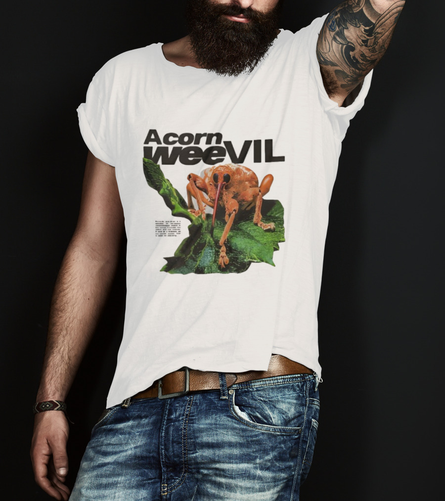 Acorn Weevil On Leaf Close-Up Stare T-Shirt