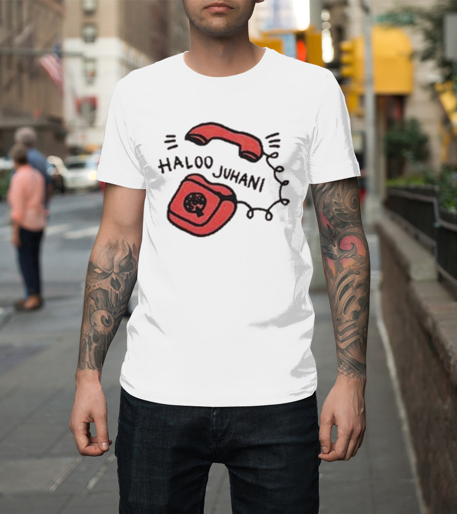 Haloo Juhani Retro Red Telephone Art T-Shirt
