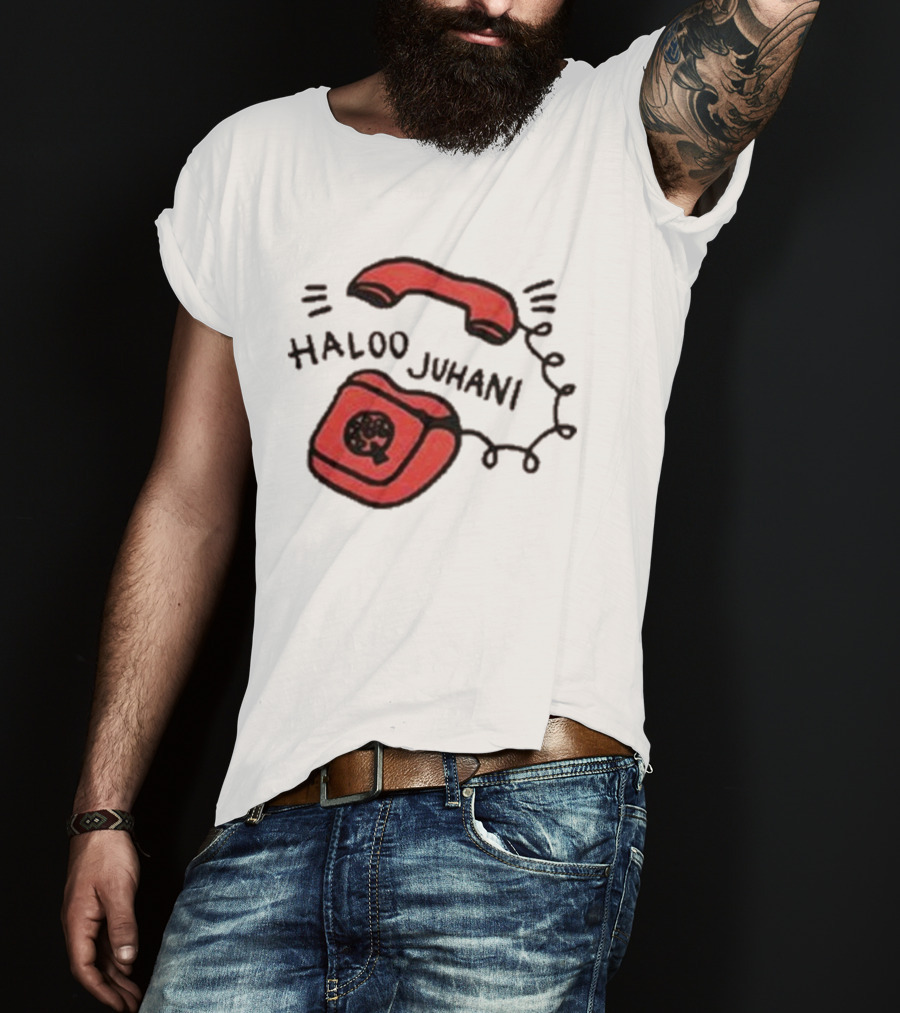 Haloo Juhani Retro Red Telephone Art T-Shirt