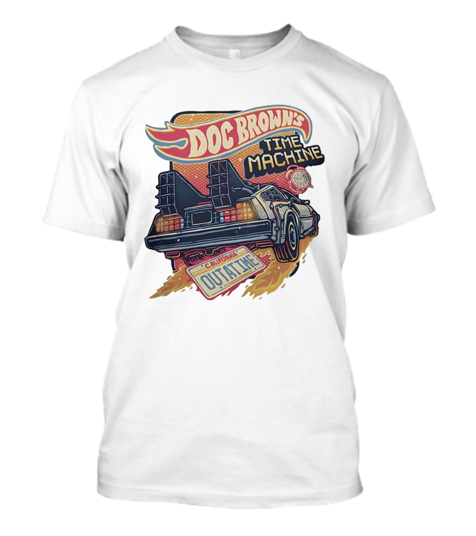 Doc Brown's Time Machine Outatime Back To The Future Retro Vintage Car T-Shirt