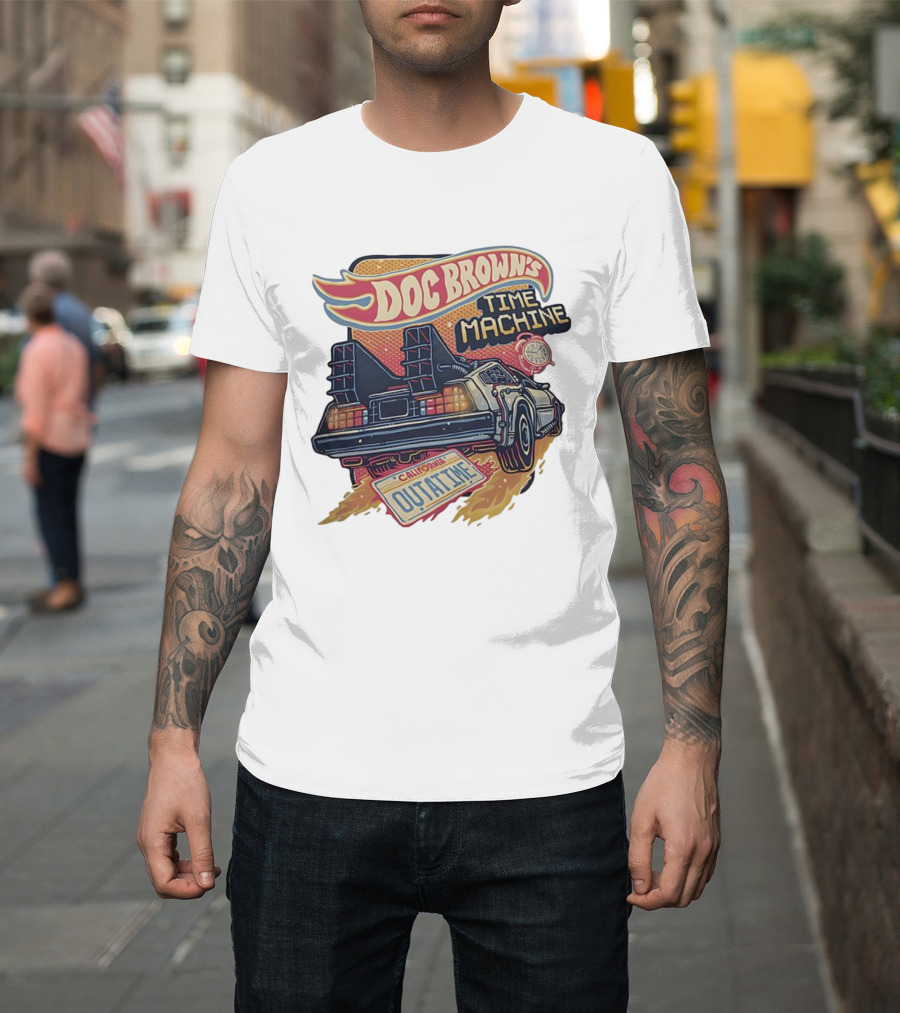 Doc Brown's Time Machine Outatime Back To The Future Retro Vintage Car T-Shirt