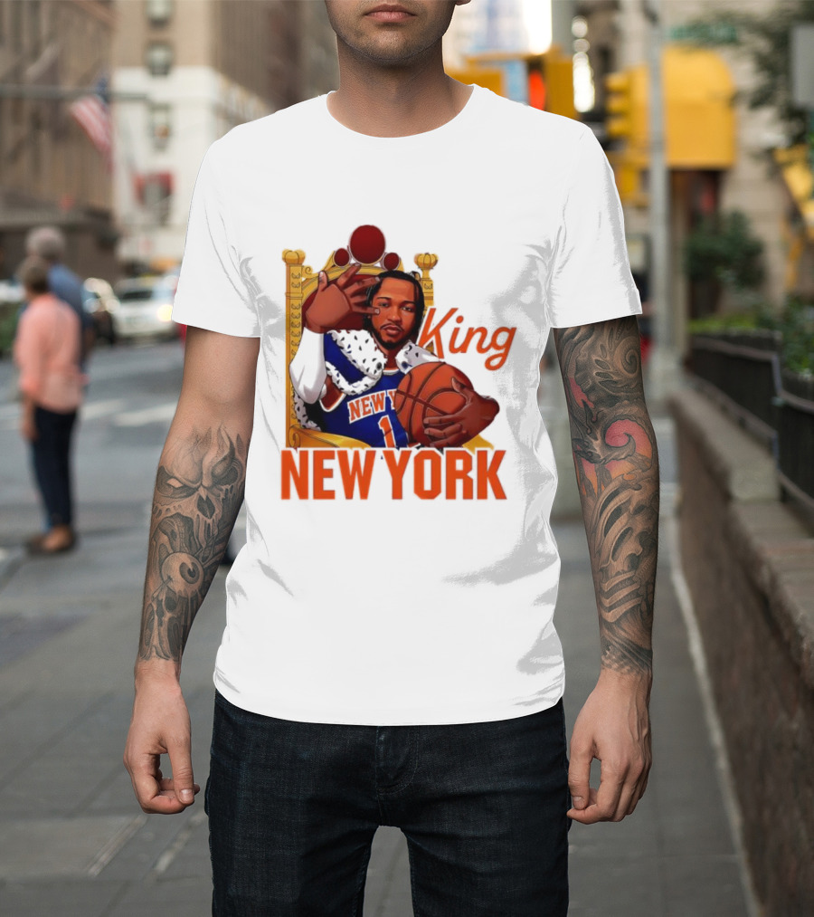 Jalen Brunson King New York Knicks Basketball Throne T-Shirt