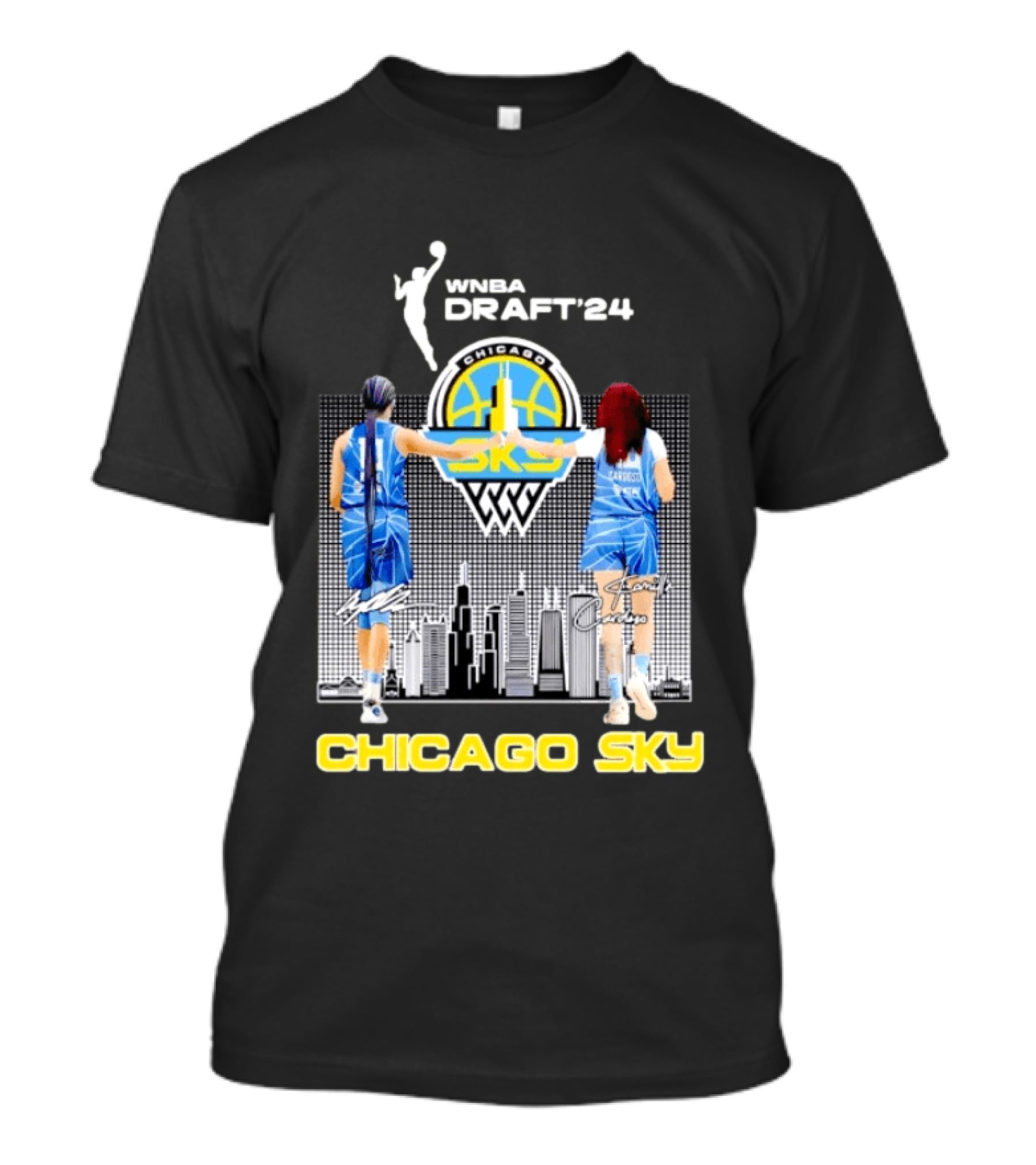 WNBA Draft 2024 Angel Reese Kamilla Cardoso Chicago Sky Team T-Shirt