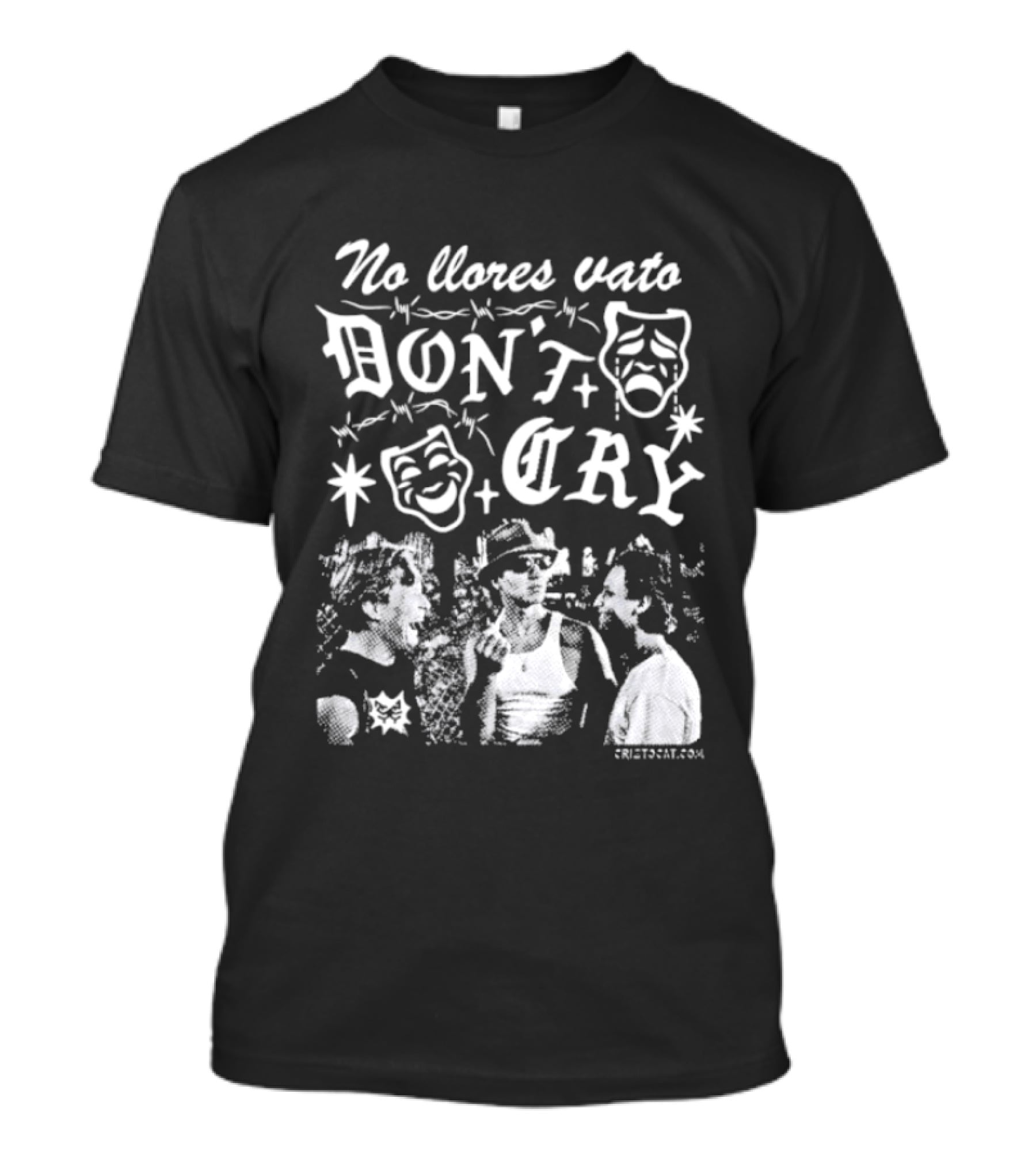 No Llores Vato Don't Cry Comedy Tragedy Masks T-Shirt