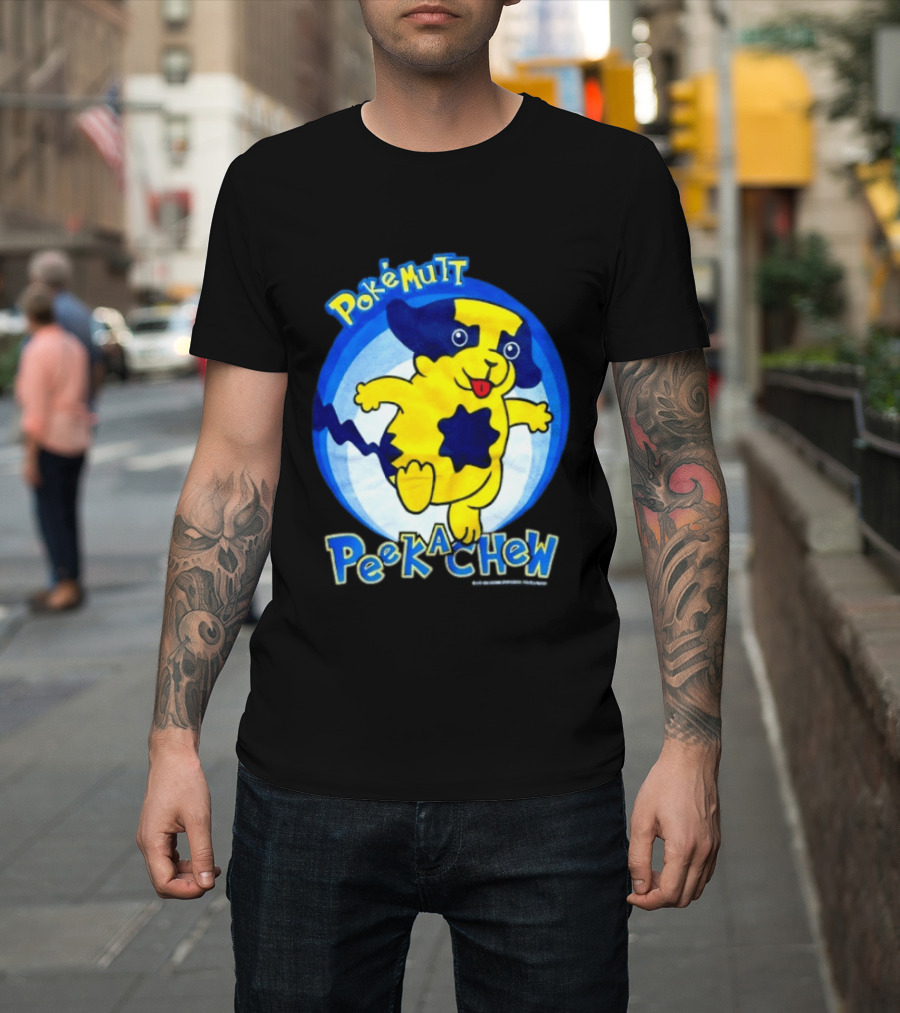 Pokemutt Peekachew Classic Fun Character Mashup T-Shirt