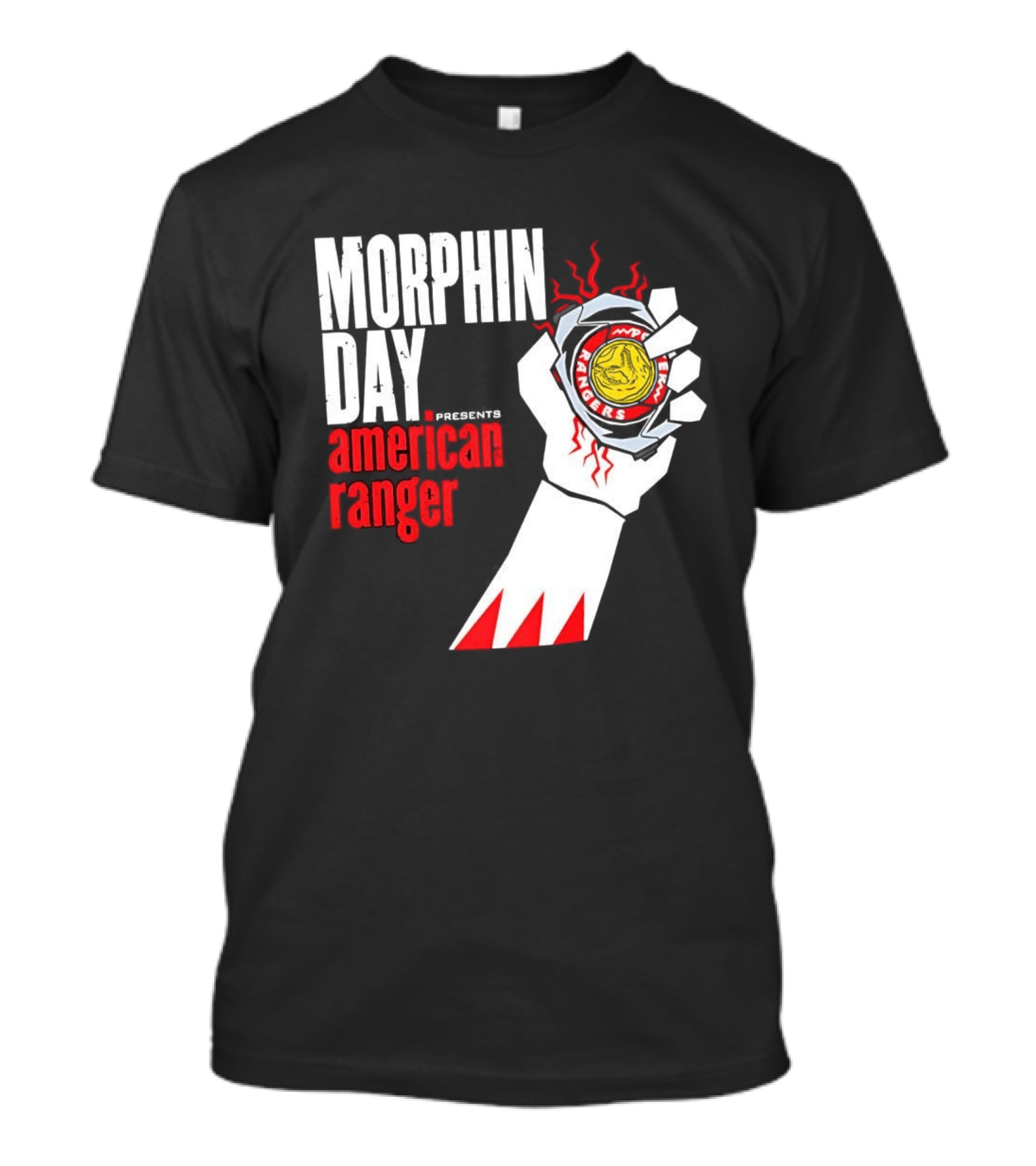Power Rangers Morphin Day Presents American Ranger Power Coin Action T-Shirt