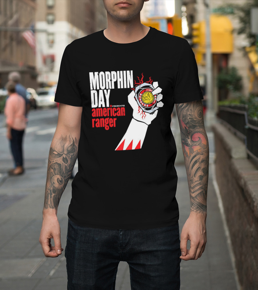 Power Rangers Morphin Day Presents American Ranger Power Coin Action T-Shirt