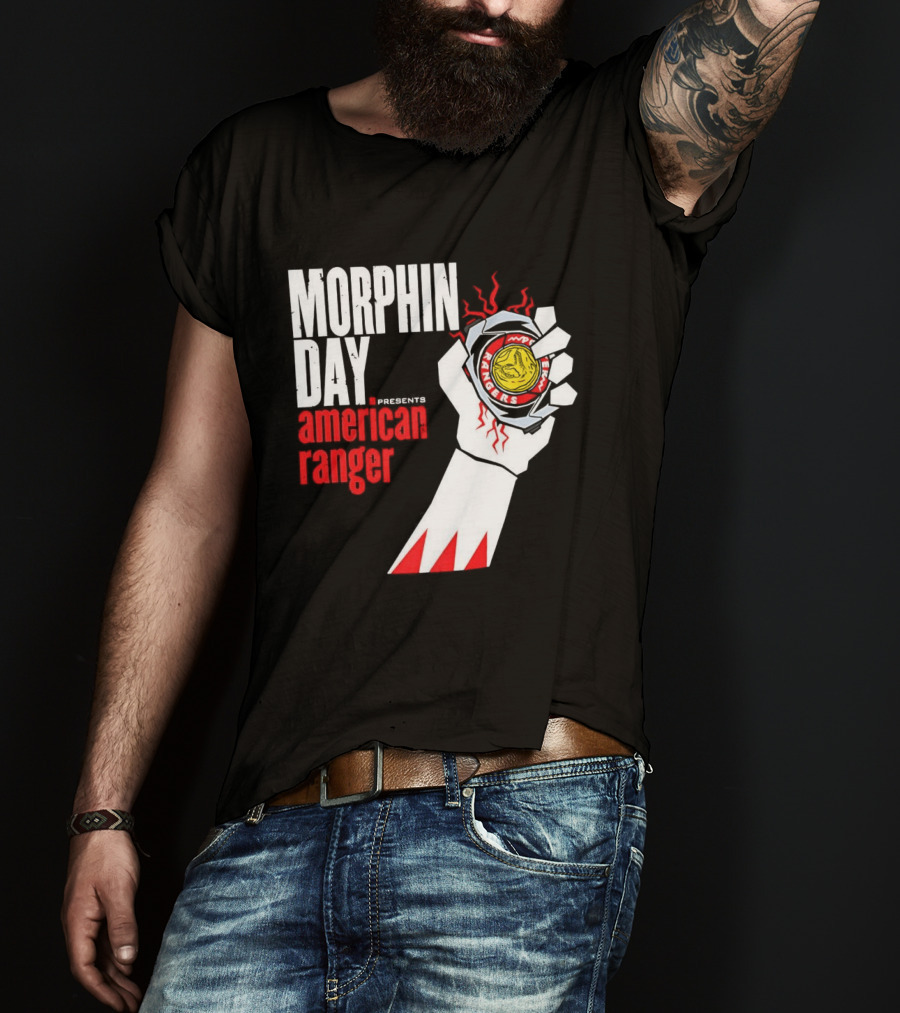 Power Rangers Morphin Day Presents American Ranger Power Coin Action T-Shirt