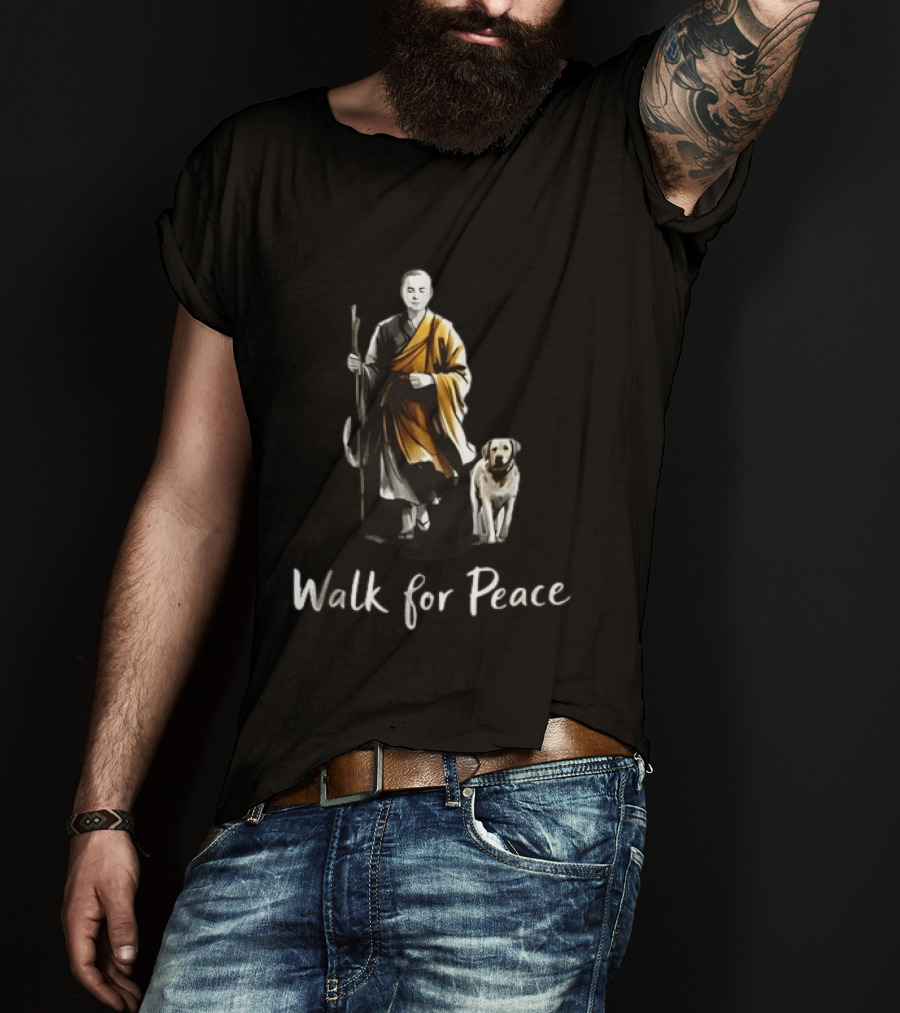 Aloka Monks And Dog Pilgrimage Walk For Peace T-Shirt