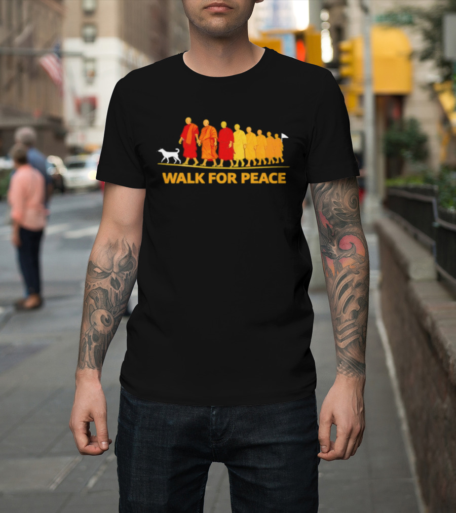 Walk For Peace Monk Procession With Dog T-Shirt