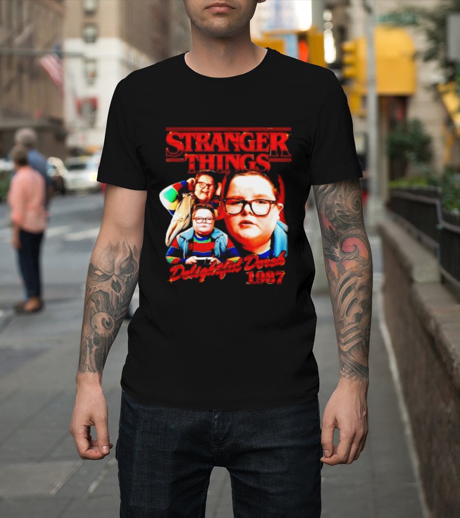 Stranger Things Delightful Derek 1987 Collage Montage T-Shirt