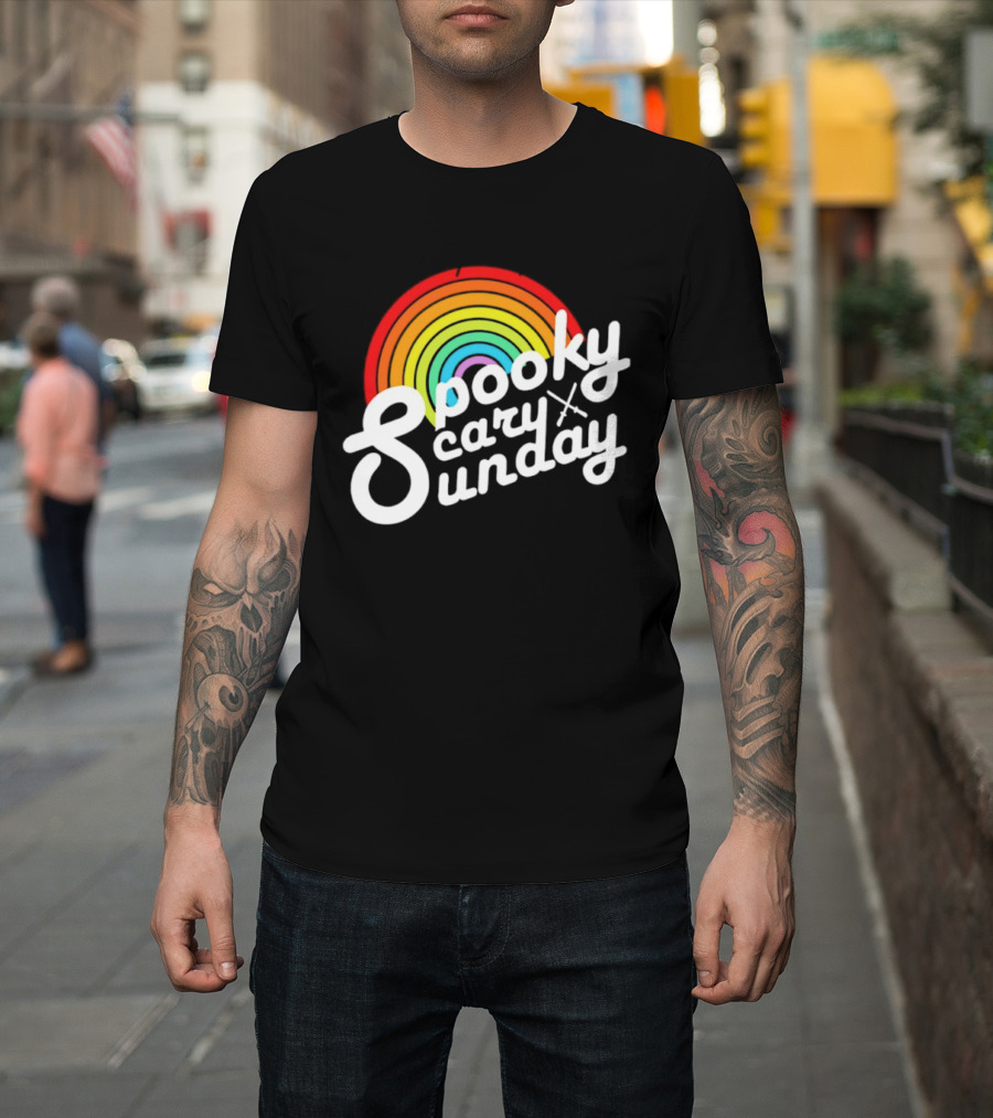 Coryxkenshin Spooky Scary Sunday Rainbow T-Shirt