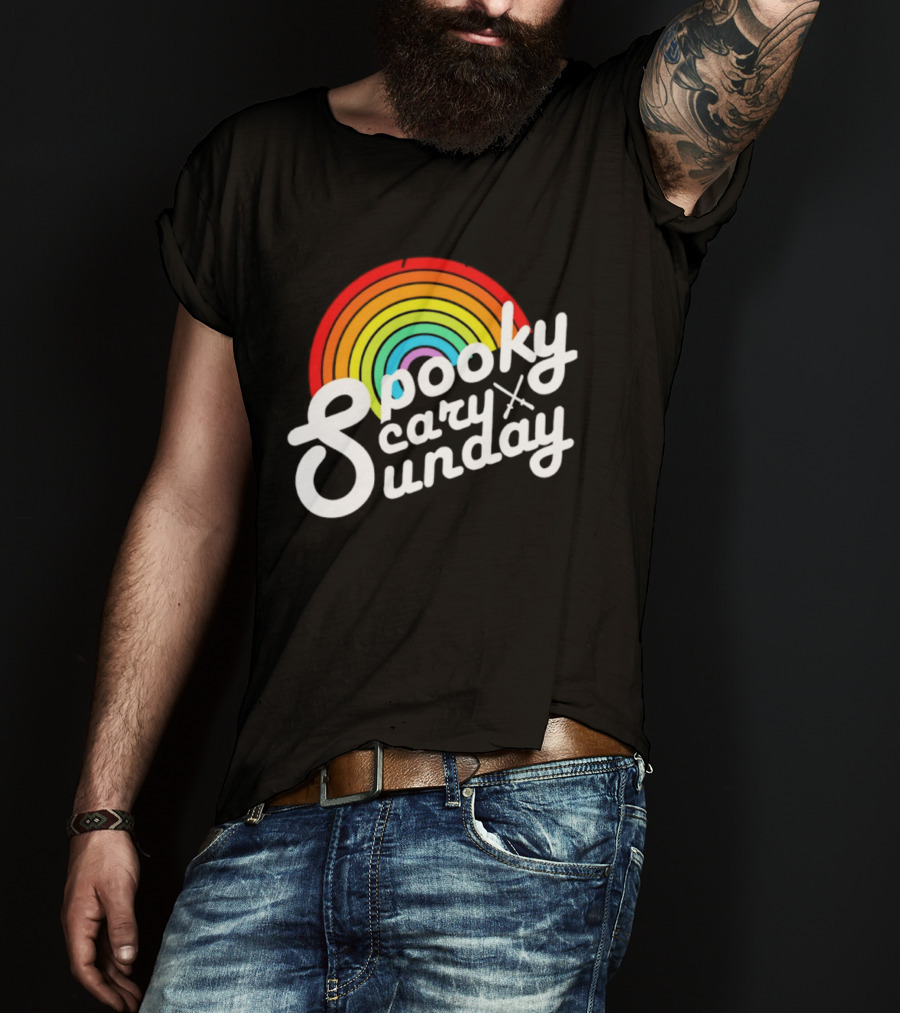 Coryxkenshin Spooky Scary Sunday Rainbow T-Shirt