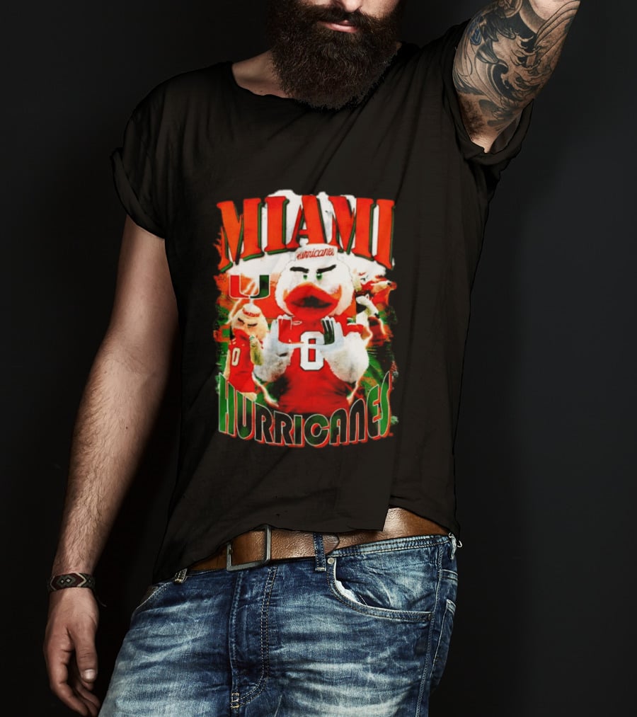 Miami Hurricanes Sebastian The Ibis Orange U Fan Gear T-Shirt