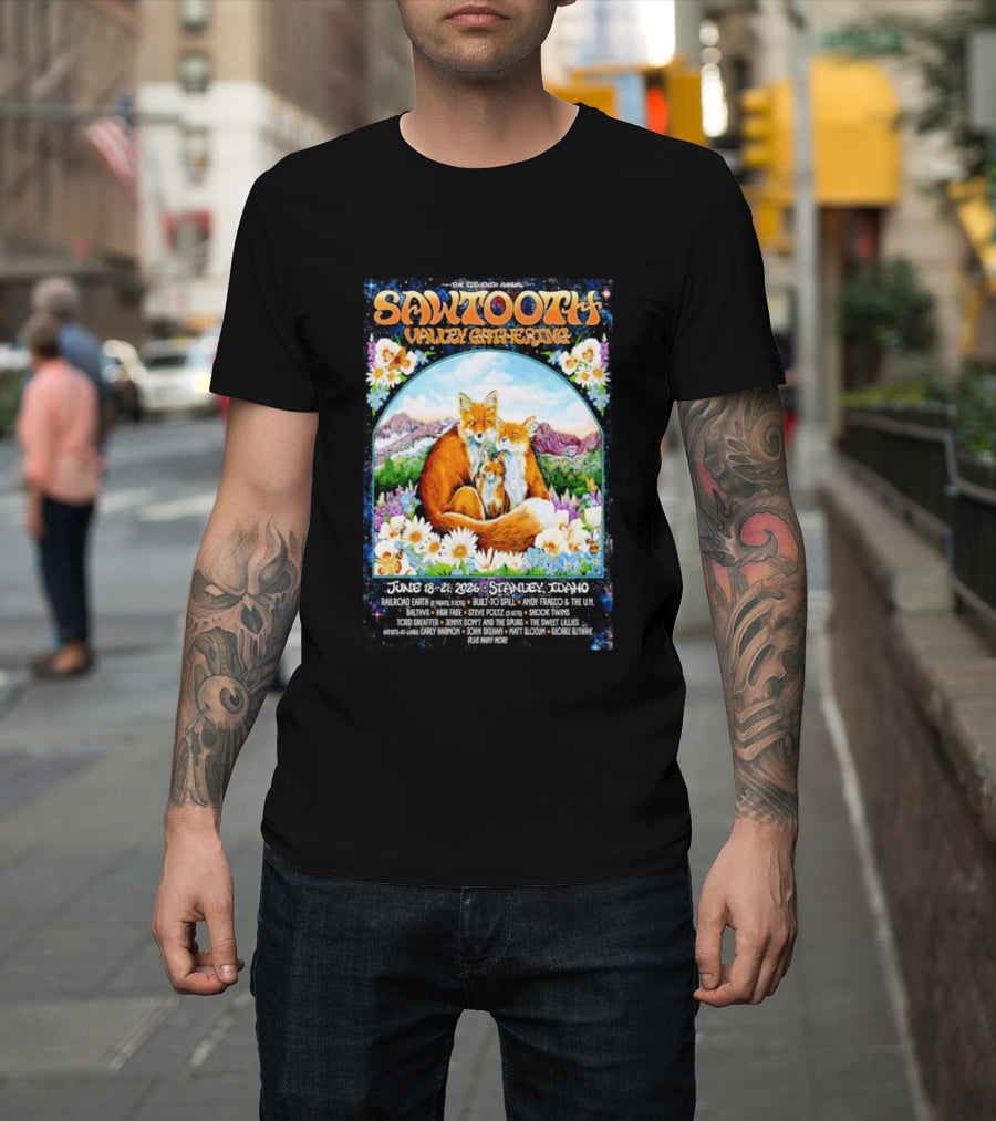 Sawtooth Valley Gathering 2026 Stanley Idaho June 18 21 Railroad Earth Andy Frasco The Lil Smokies T-Shirt