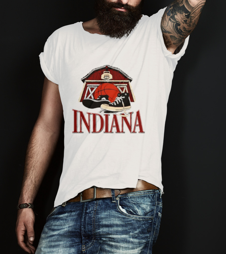 Heartland Hoops Indiana Basketball Barn Sneakers T-Shirt