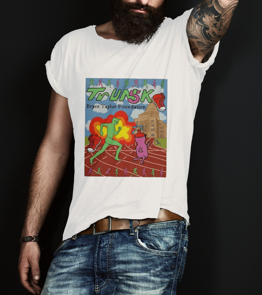 TrUNK 5k Bryce Taylor Foundation Colorful Cartoon Characters Racing T-Shirt