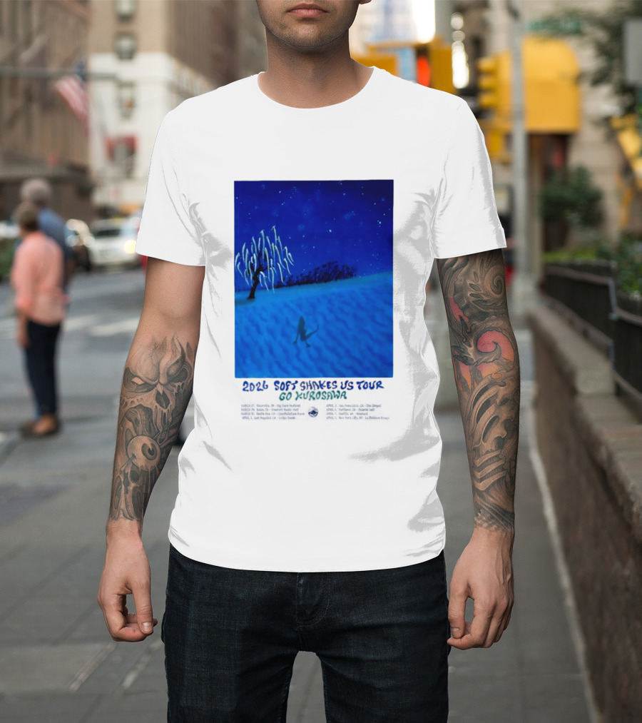 Kikagaku Moyo 2026 Soft Shakes US Tour Goshodaira Night Scene T-Shirt